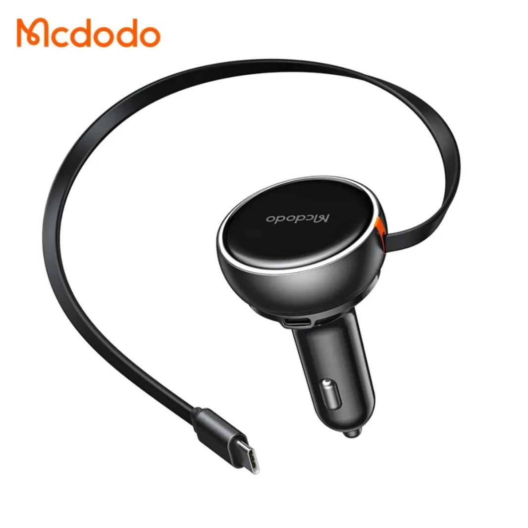 كابل Mcdodo CC-485 FreeGo القابل للسحب بطول 80 سم وشاحن PD بقوة 80 وات في السيارة و3 منافذ PD3.0 QC4+ PPS AFC PD 45 وات مع كابل USB C