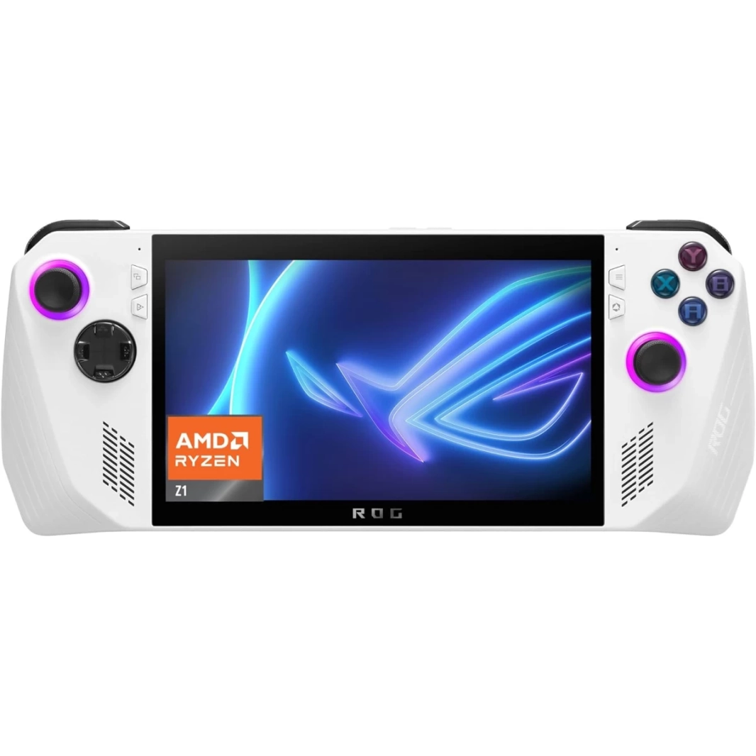 جهاز الألعاب المحمول ASUS ROG Ally (2023) بمعالج AMD Ryzen Z1 سداسي النواة مع AMD Radeon 740M وشاشة لمس IPS 120Hz Gorilla Glass DXC مقاس 7 بوصات - أبيض