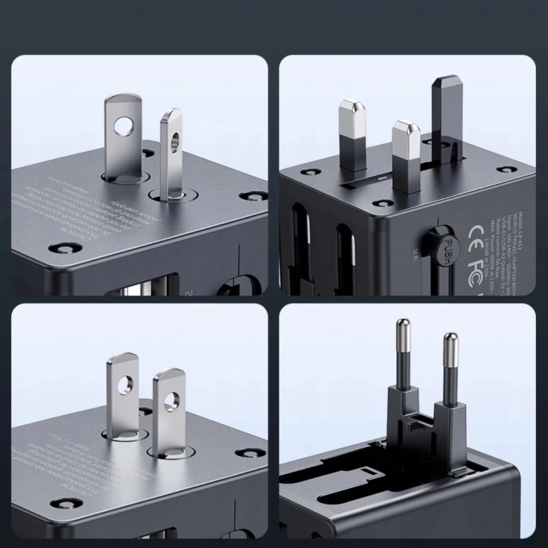 محول سفر عالمي للشحن السريع CP-4120 2.1A من Mcdodo