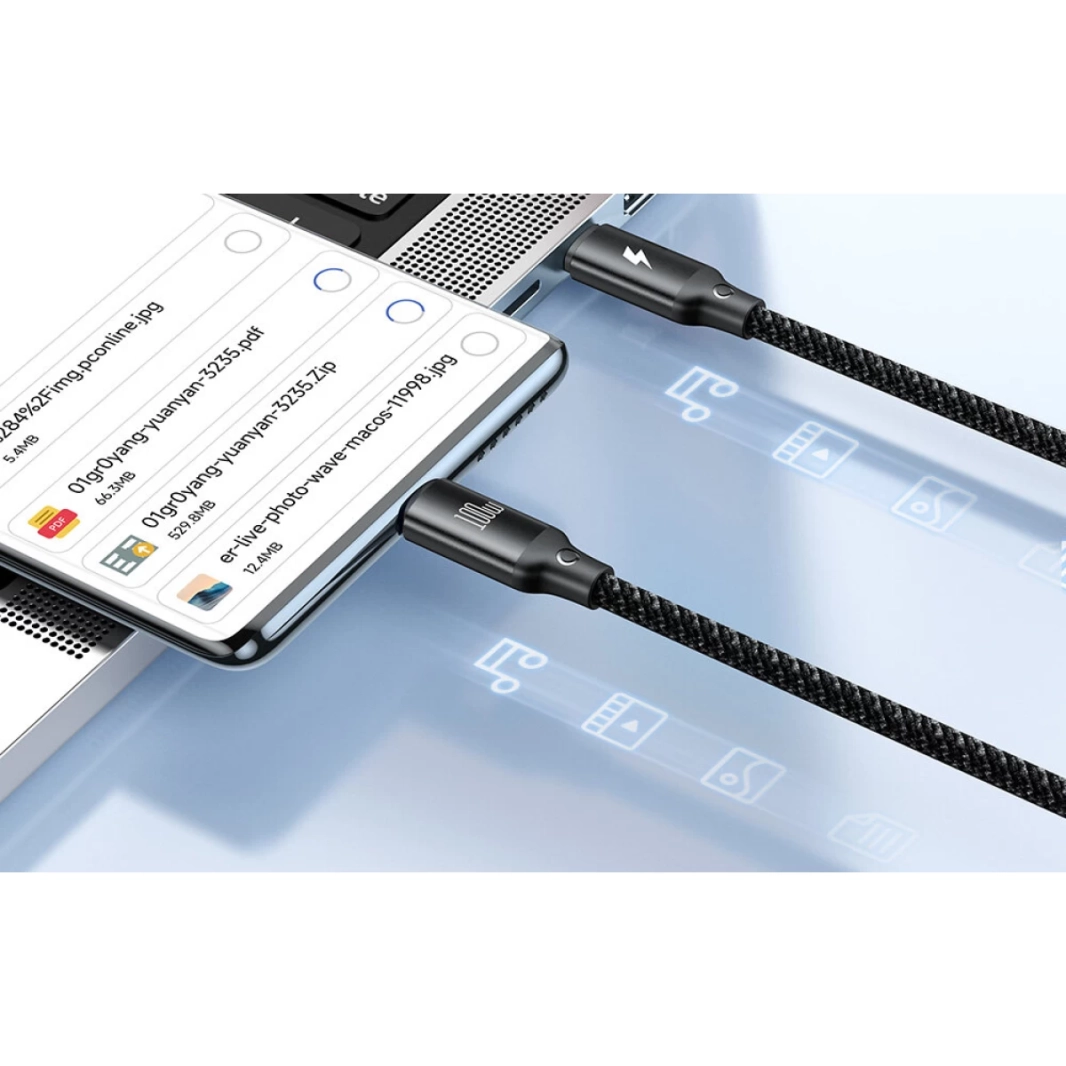 Mcdodo CA-4940 3 in 1 Charging Cable USB Type-C to Type-C + Lighting Series PD + Apple Watch Wireless Charger, 1.2m - Black