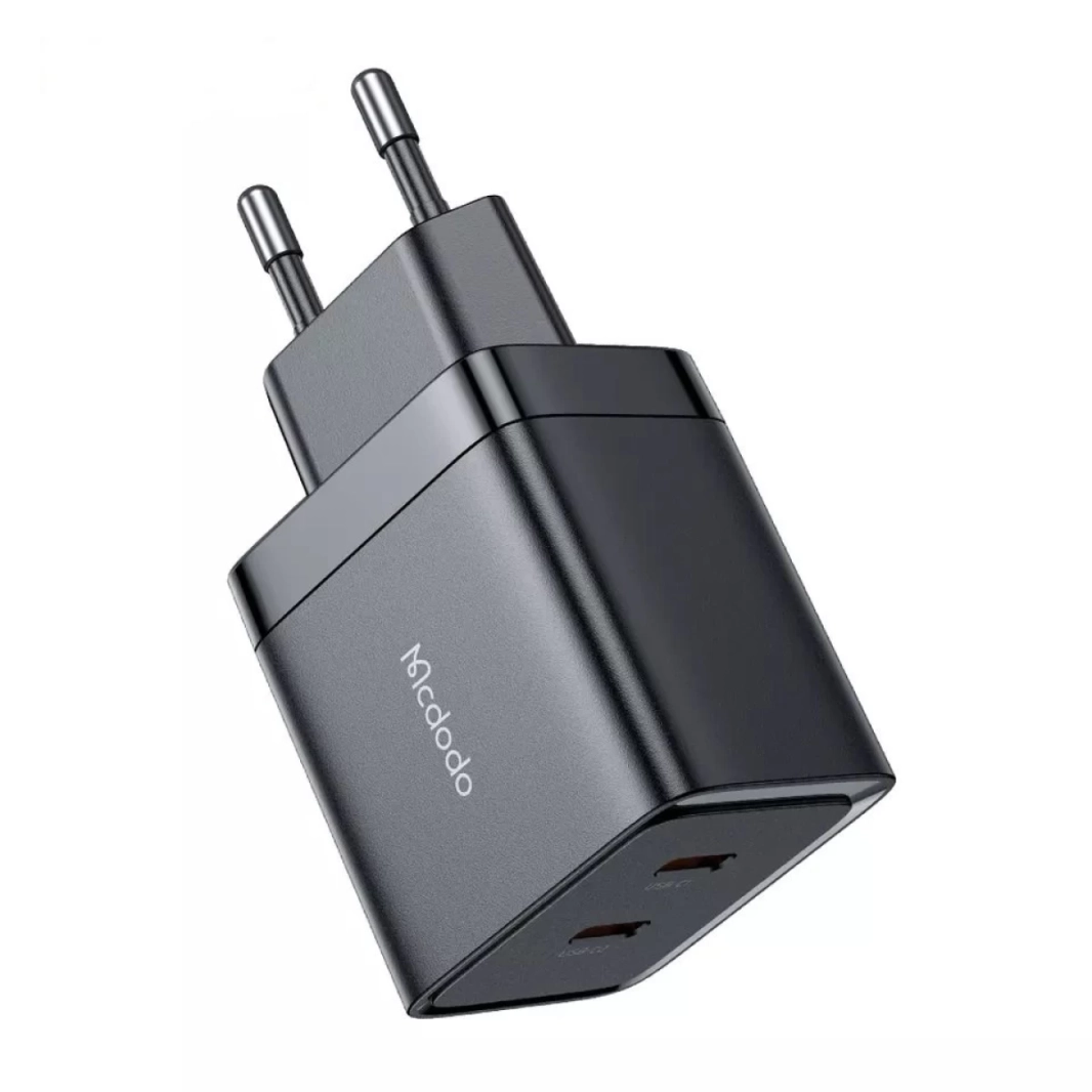 Mcdodo CH-2501 40W GAN Fast Charging Adapter with 2xType-C Input- (Black)