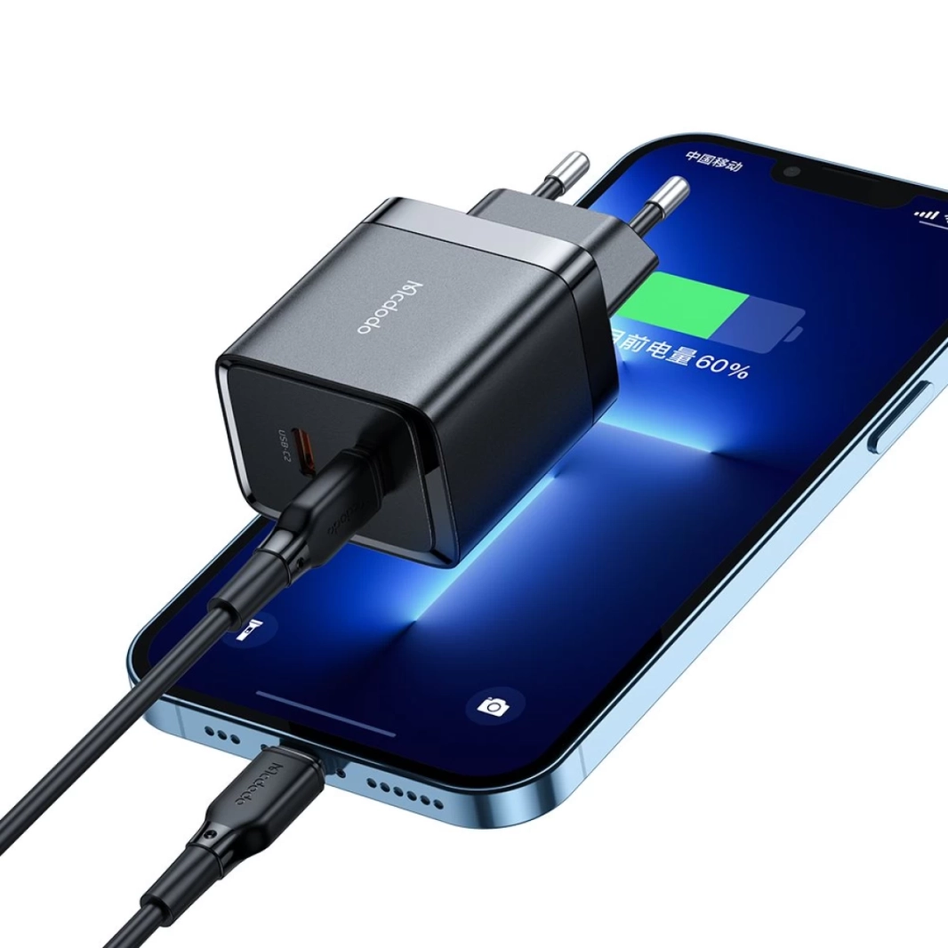 Mcdodo CH-2501 40W GAN Fast Charging Adapter with 2xType-C Input- (Black)