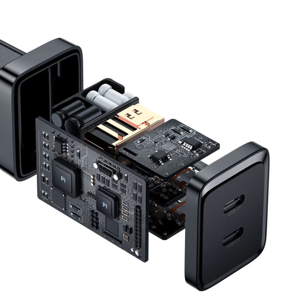 Mcdodo CH-2501 40W GAN Fast Charging Adapter with 2xType-C Input- (Black)