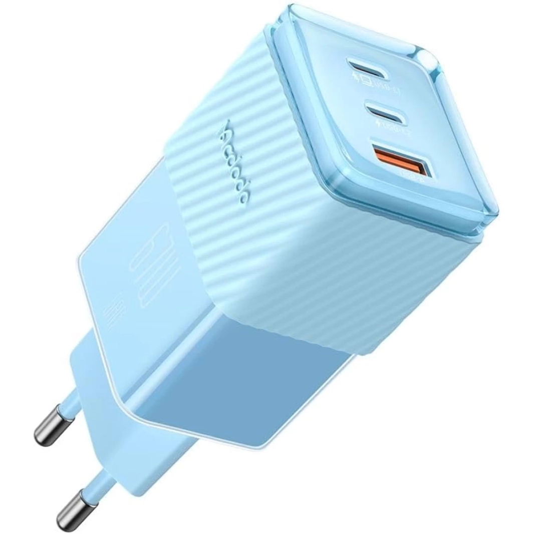 شاحن Mcdodo CH-1503 67W GaN 5 Mini السريع بمدخلين USB وType-C 2x (أزرق)