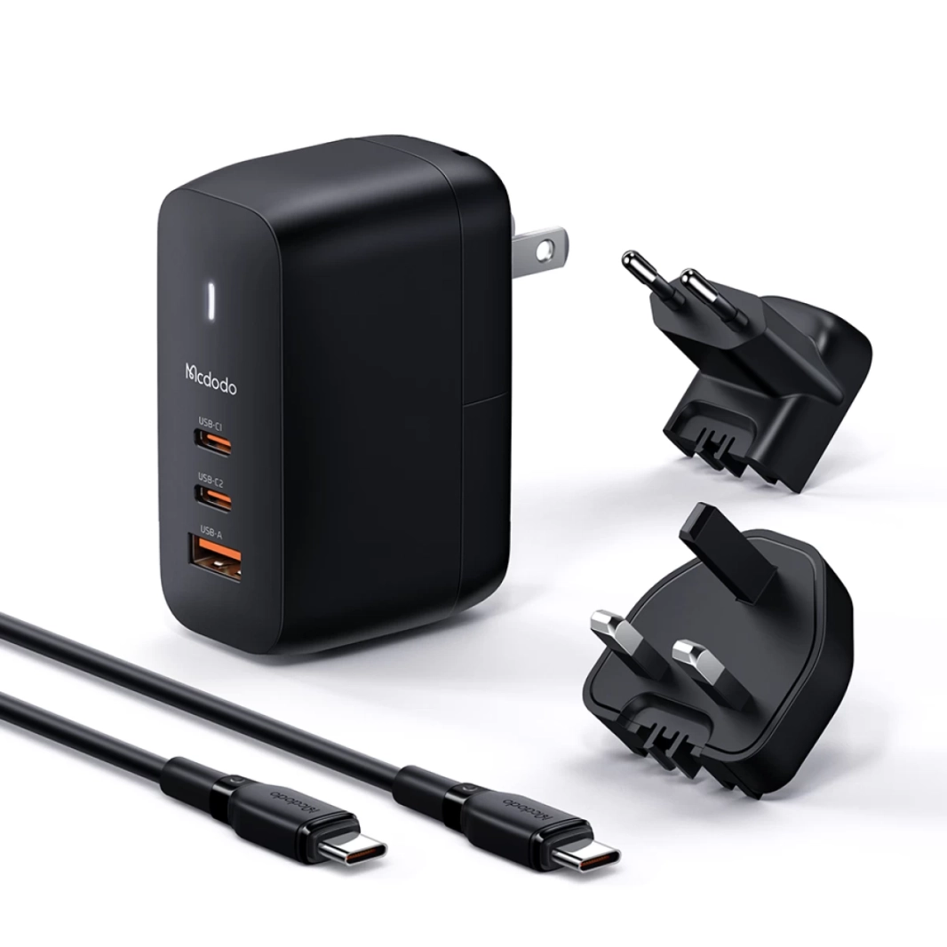 Mcdodo CH-8442 65W 2C+1A GAN 5 Mini Fast Charger (UK/US/EU) +60W Type-C to Type-C cable 2m