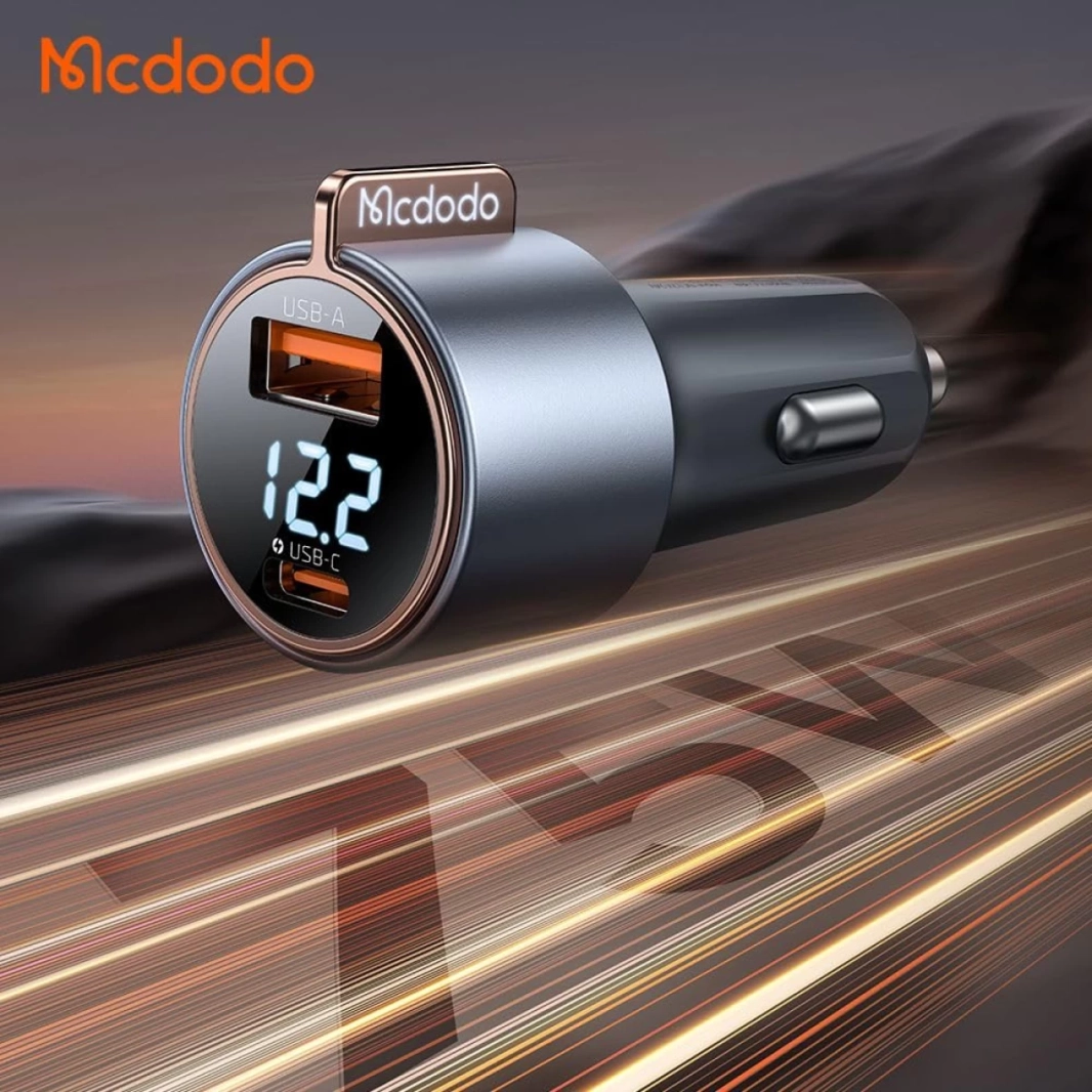 Mcdodo CC-3690 Car Charger Mobil 75W Dual Port USB A + C Fast Charging