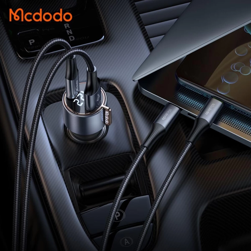 Mcdodo CC-3690 Car Charger Mobil 75W Dual Port USB A + C Fast Charging