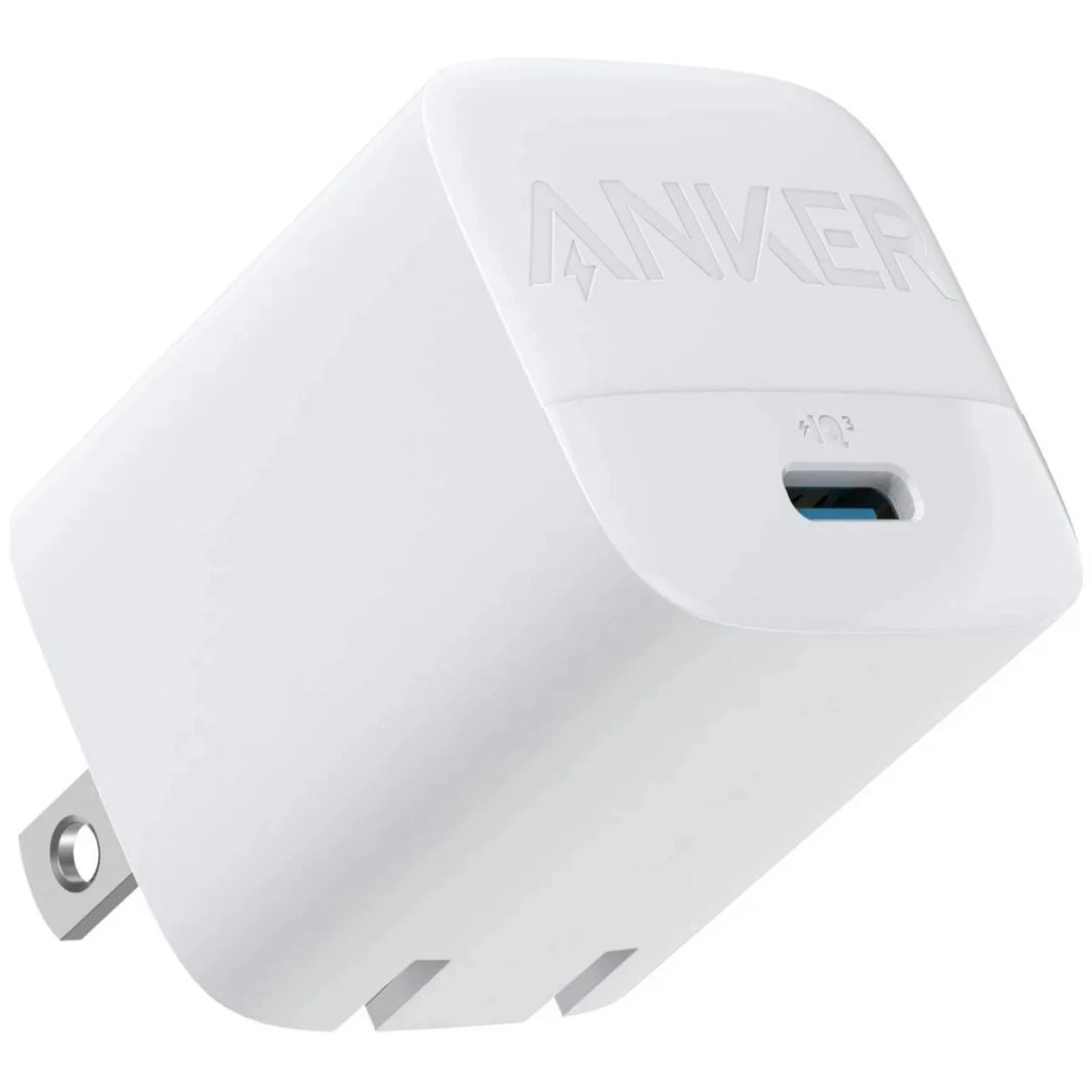 شاحن Anker 313 30W USB-C PowerIQ 3.0 سريع قابل للطي لأجهزة iPhone وSamsung وMacBook Air وiPad Pro وPixelbook والمزيد (الكابلات غير متضمنة)