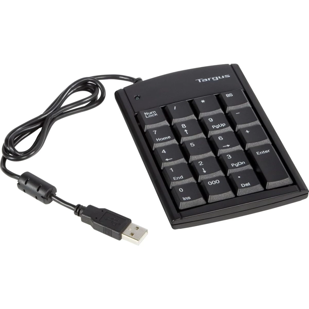 Targus Ultra Mini USB Keypad with USB Port Connector True Plug-and-Play Device Connects with Laptop Desktop & Other Devices - Black