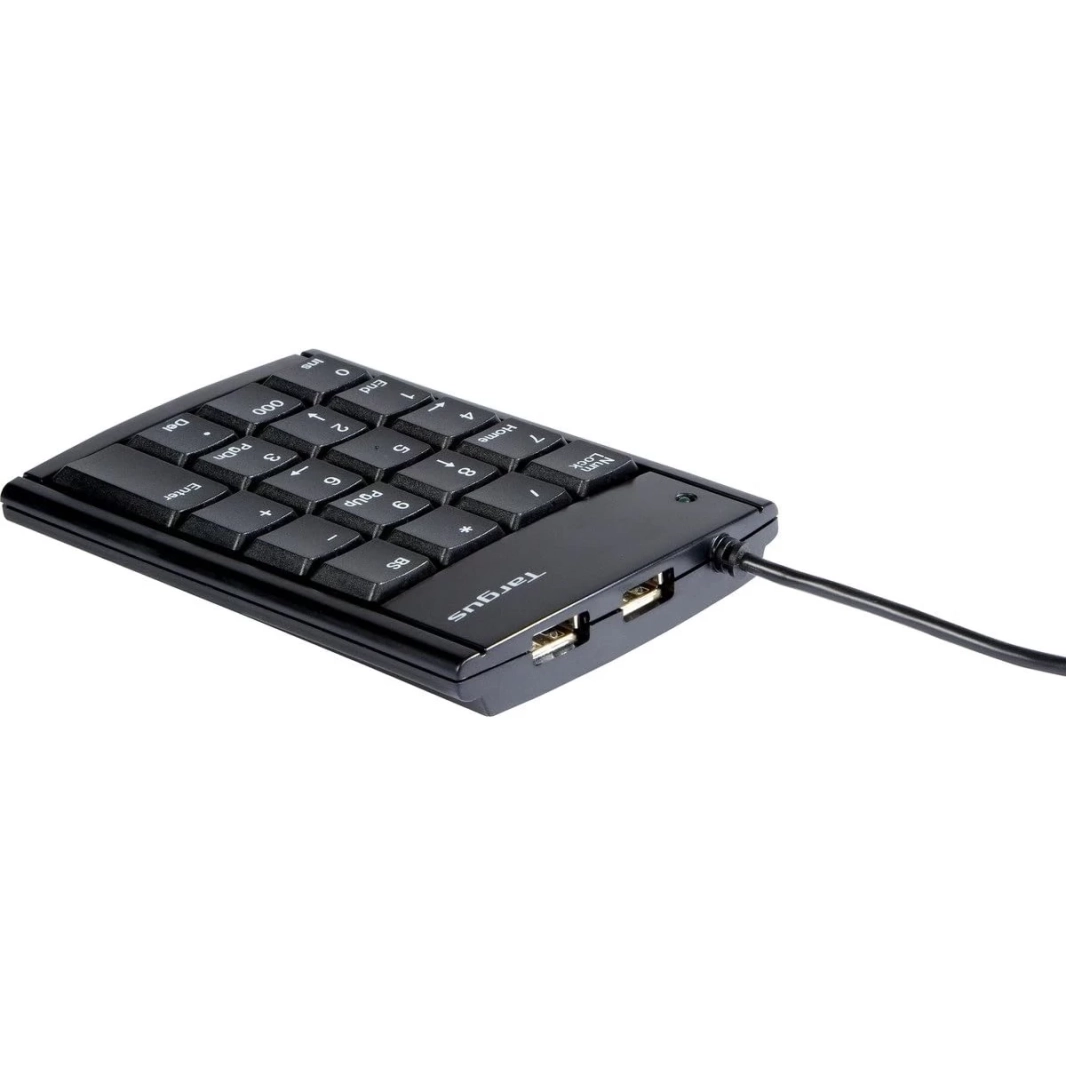 Targus Ultra Mini USB Keypad with USB Port Connector True Plug-and-Play Device Connects with Laptop Desktop & Other Devices - Black