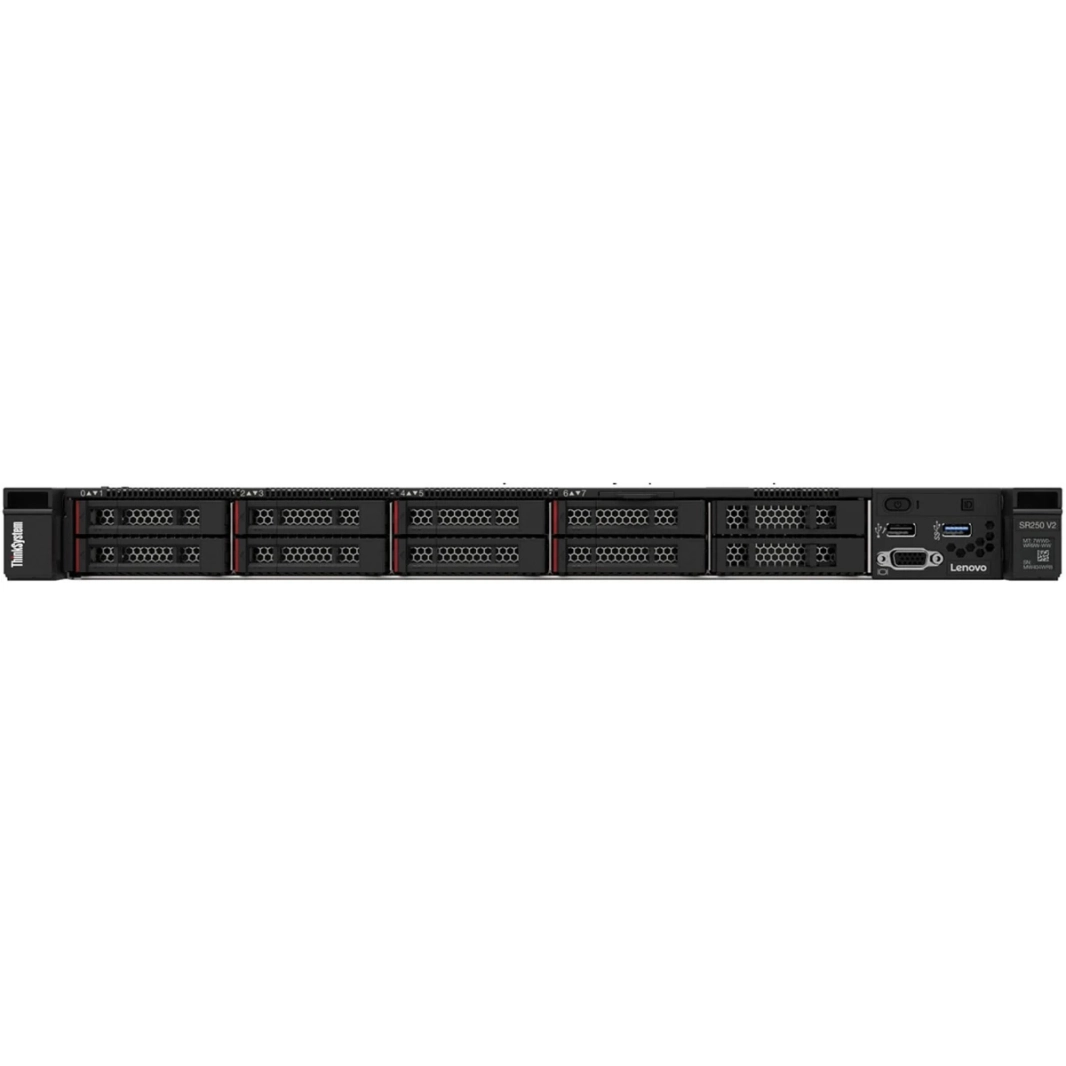 جهاز Lenovo ThinkSystem SR250 V2 Intel Xeon E-2378 بتردد يصل إلى 4.8 جيجاهرتز و8 أنوية مع ذاكرة DDR5 سعة 32 جيجابايت ومصدر طاقة بقوة 450 وات