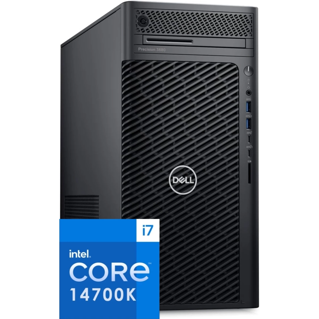 Dell Precision 3680 Tower Workstation (2024) 14Gen Intel Core i7 K-Series 20-Cores For Designing, Editing & Even Gaming w/ Upgradable Graphic Card & 3 Years Warranty - Black