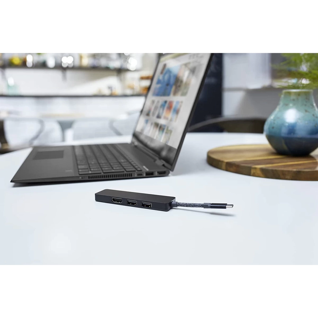 HP Elite USB-C Hub with 90w USB-C Port and Charging with USB-A HDMI Ports - Black