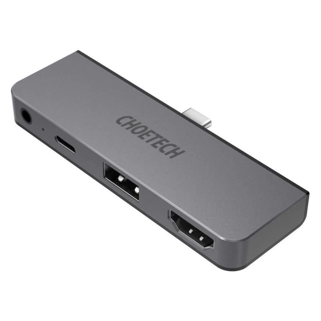 موزع Choetech HUB-M13 USB Type C 4 في 1 بدقة 4K وتردد 60 هرتز وHDMI وPD وصوت بقوة 60 واط لجهاز iPad Pro