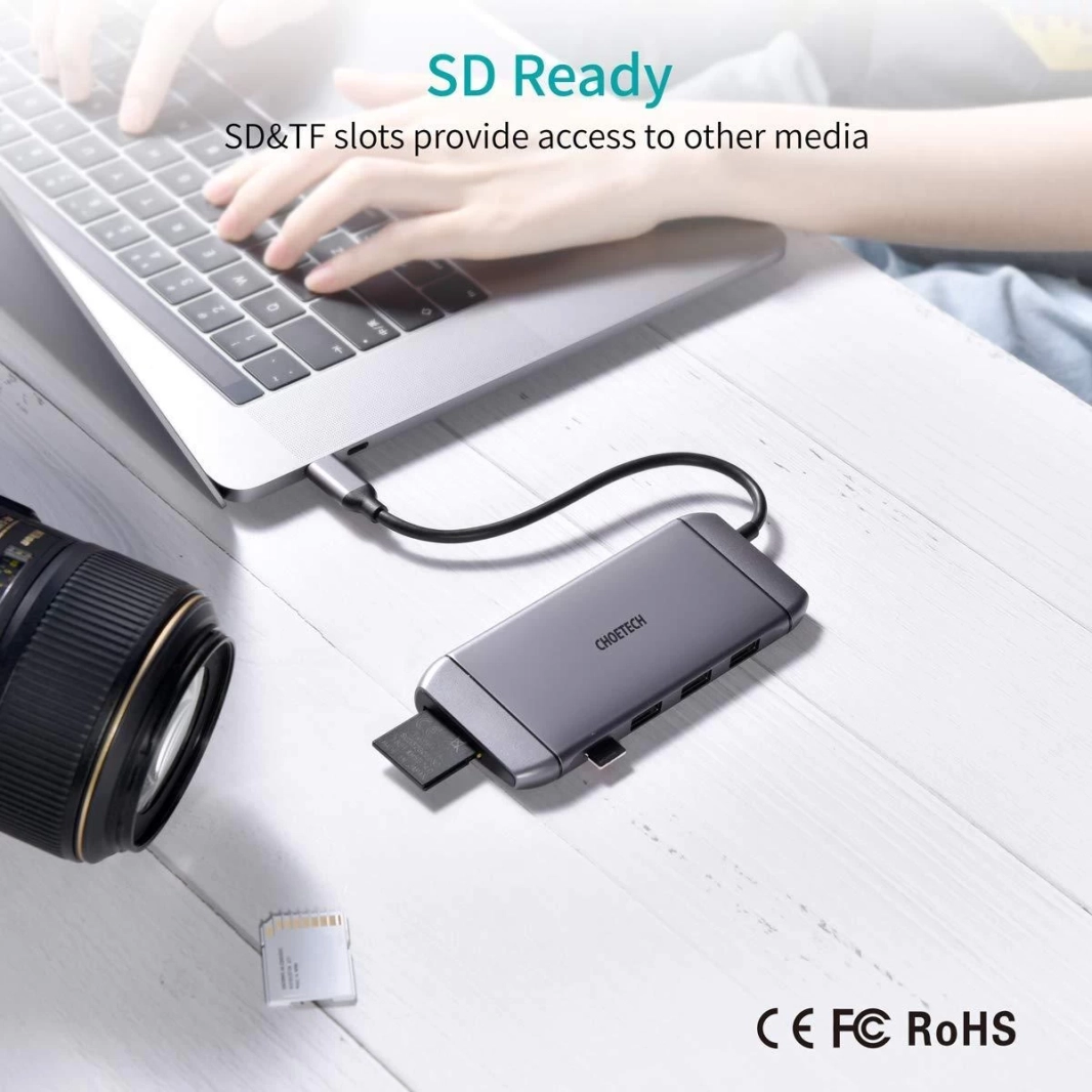CHOETECH HUB-M15 9 in 1 USB-C 3.0 Docking Station Type C
