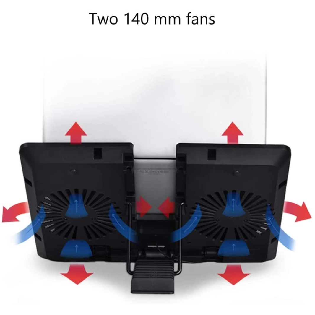 DeepCool U PAL 2x140mm Fans Adjustable USB 3.0 Laptop Stand w/ Cooler - Black