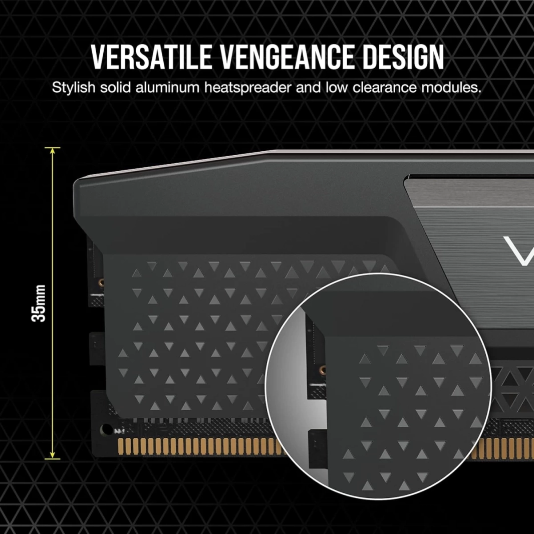 CORSAIR Vengeance 64GB (2 x 32GB) 288-Pin PC RAM DDR5 5200 (PC5 41600) Desktop Memory Model - Black