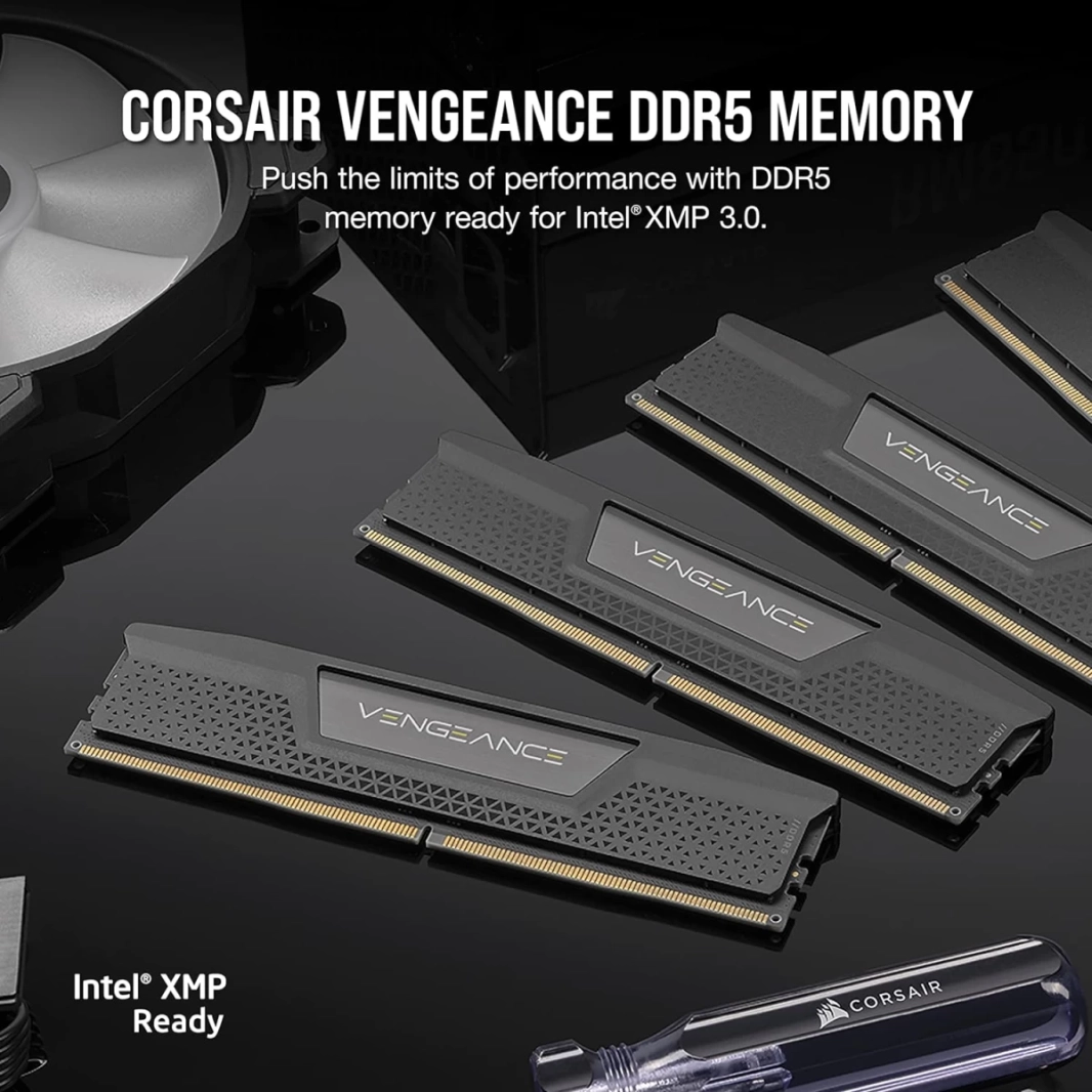 CORSAIR Vengeance 64GB (2 x 32GB) 288-Pin PC RAM DDR5 5200 (PC5 41600) Desktop Memory Model - Black
