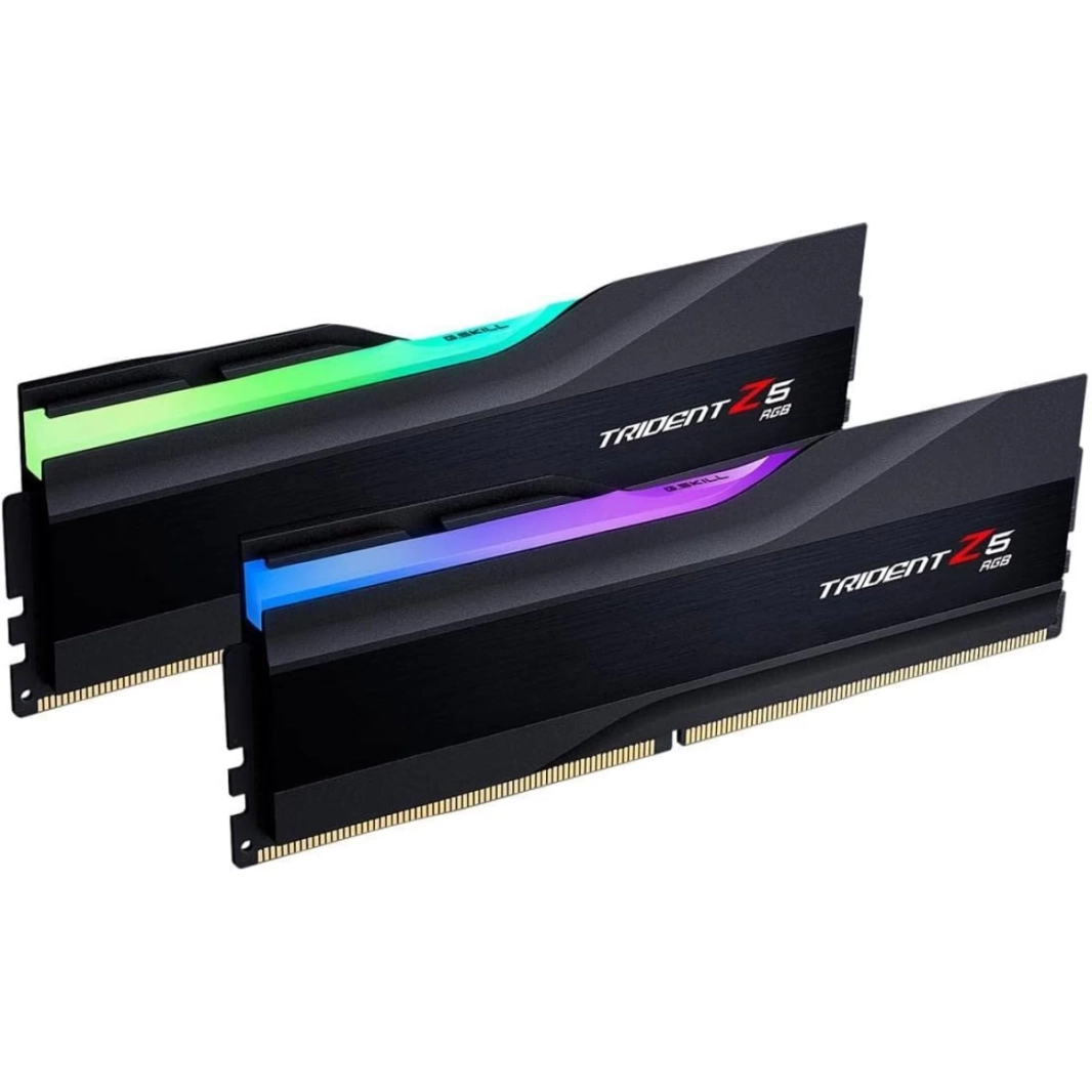 ذاكرة وصول عشوائي للكمبيوتر الشخصي DDR5 6400 من سلسلة Trident Z5 RGB الجديدة من GSKILL بسعة 32 جيجابايت (2 × 16 جيجابايت) - أسود
