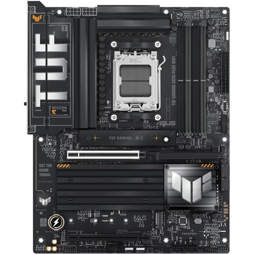 لوحة ASUS TUF Gaming X870-Plus WIFI 7 AMD X870 AM5 ATX 4x M.2 Slots DDR5 USB 3.2 Gen 2x2 Type-C® USB4® Header & 2.5Gb Ethernet