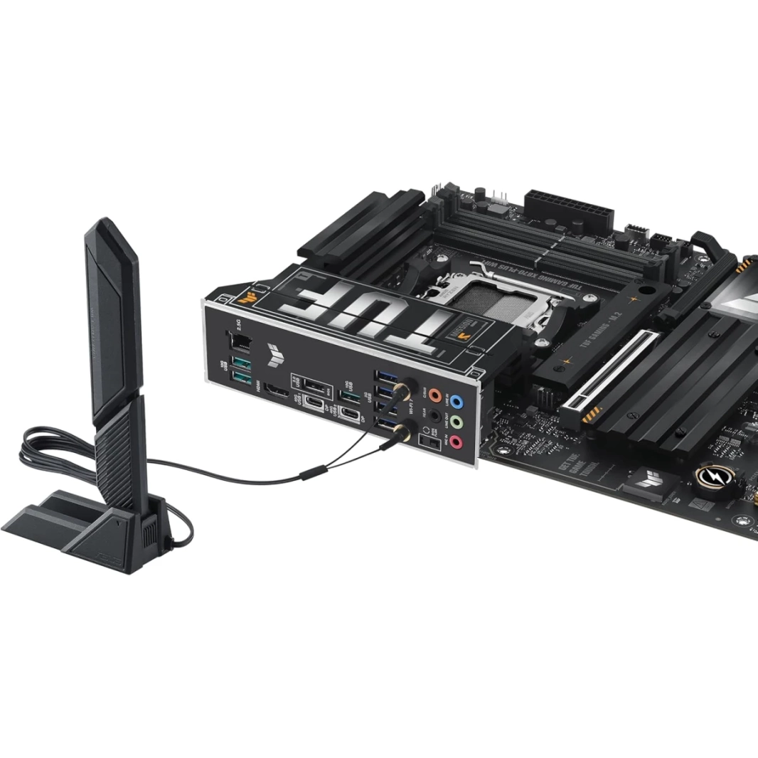 لوحة ASUS TUF Gaming X870-Plus WIFI 7 AMD X870 AM5 ATX 4x M.2 Slots DDR5 USB 3.2 Gen 2x2 Type-C® USB4® Header & 2.5Gb Ethernet
