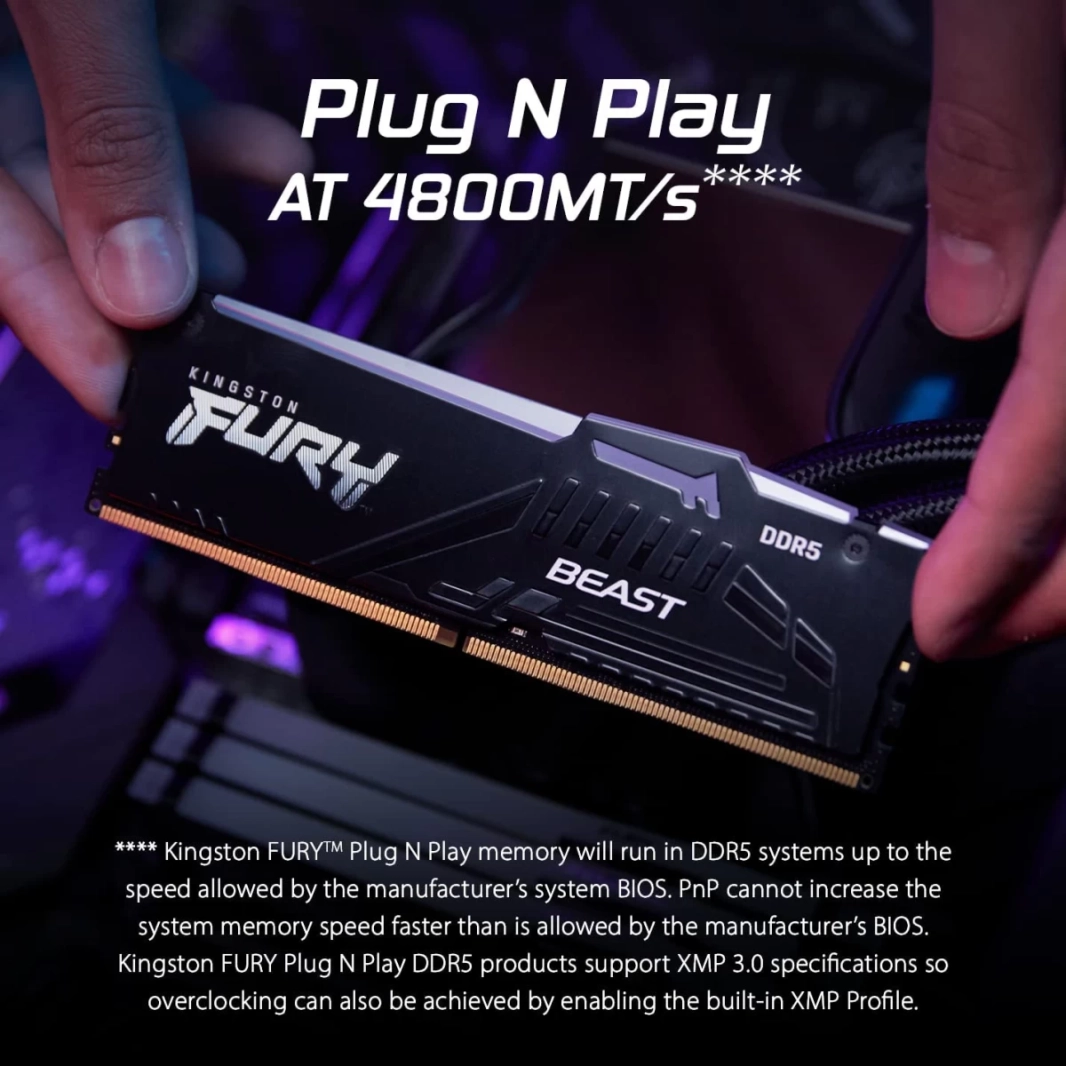 Kingston FURY Beast RGB 8GB (1 x 8GB) 5600MHz DDR5 Desktop Memory Infrared Sync Technology