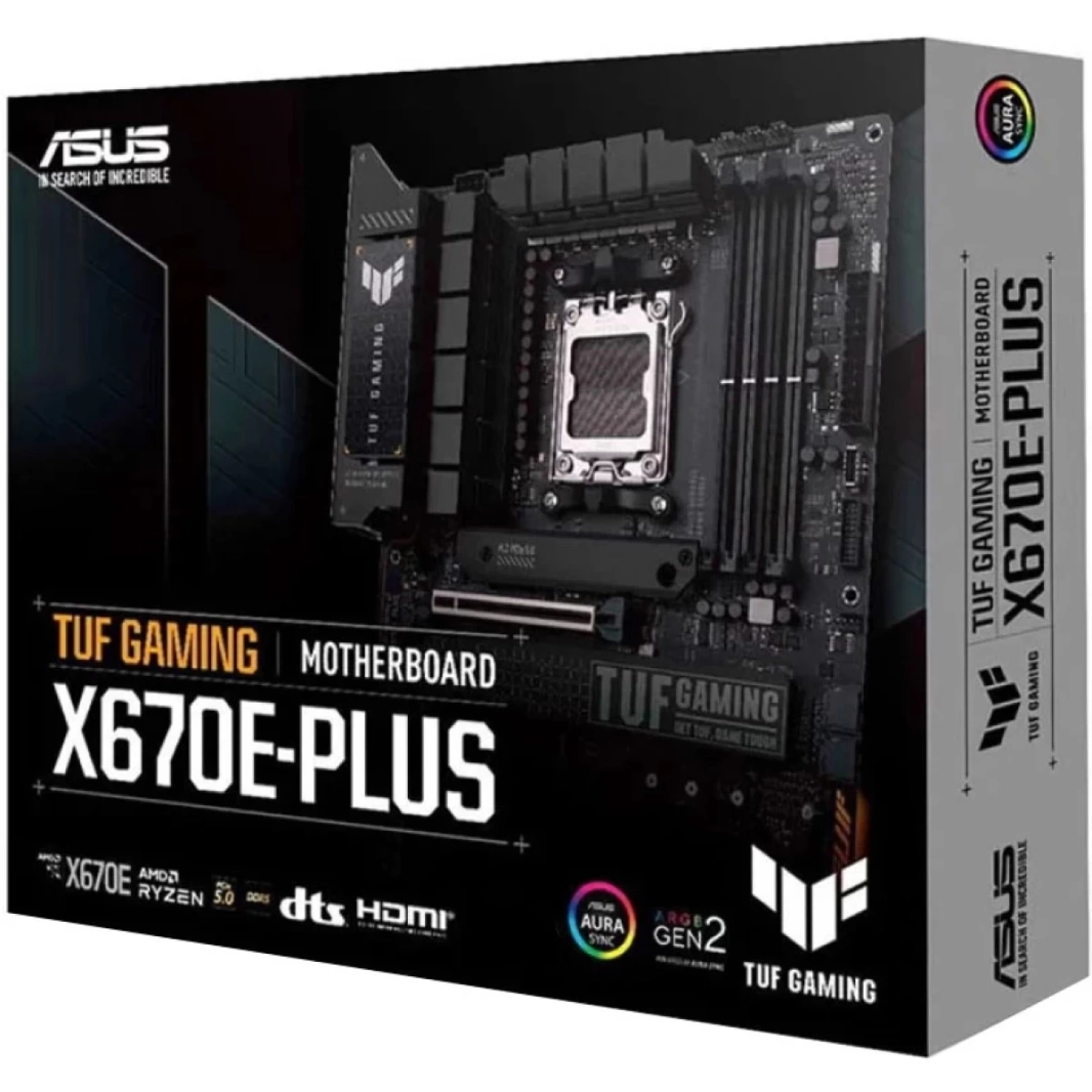 ASUS TUF Gaming X670E-PLUS DDR5 AM5 Ryzen 7000 PCIe® 5.0 4x M.2 Slots 2.5 Gb LAN USB 4 إضاءة Aura RGB)