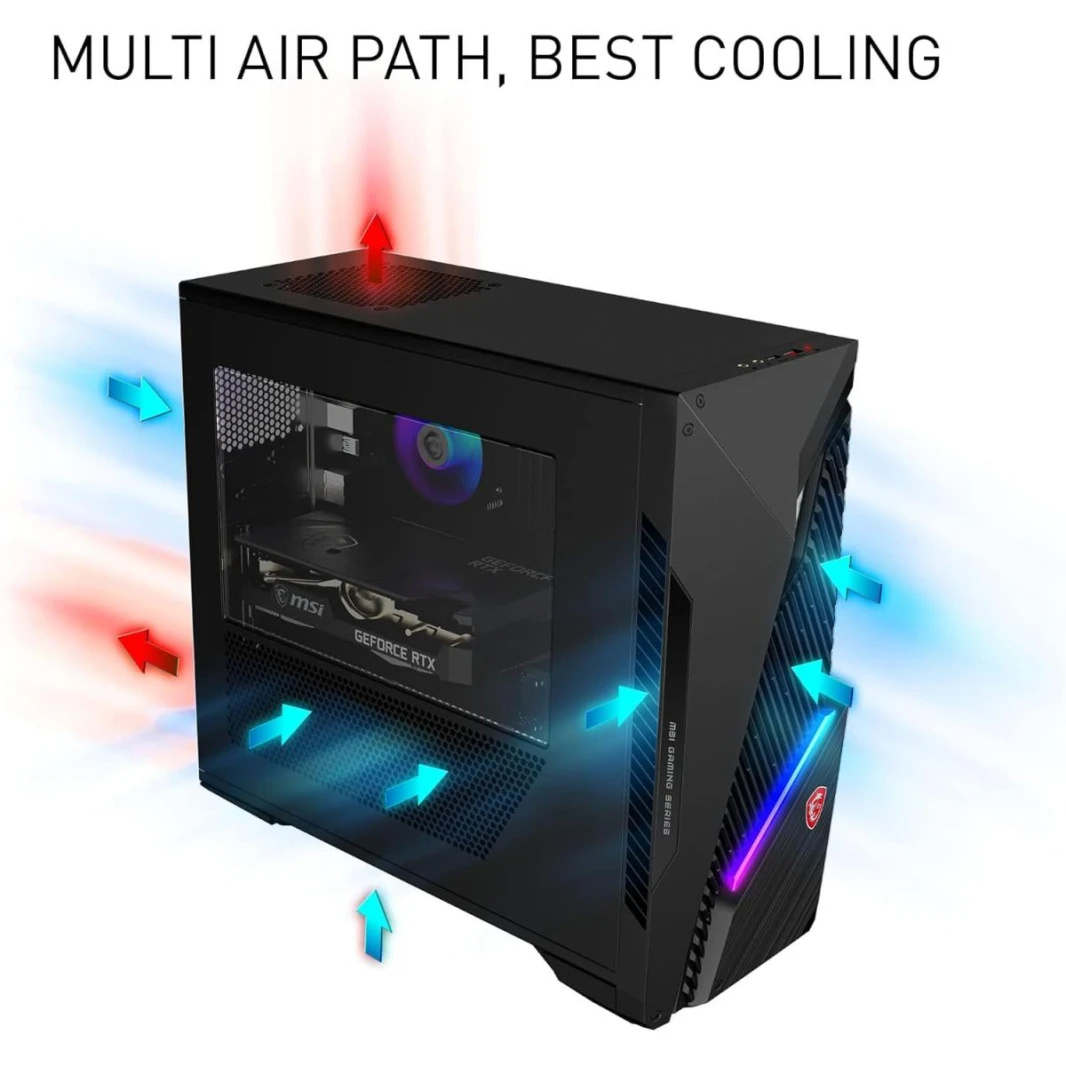 MSI MAG Infinite S3 Desktop Gaming Intel® Core™ i5-14400F Up to 4.7 GHz Processor 10-Cores Nvidia GeForce RTX™ 4060 Ti VENTUS 2X BLACK 8GB OC - 2 Years Warranty