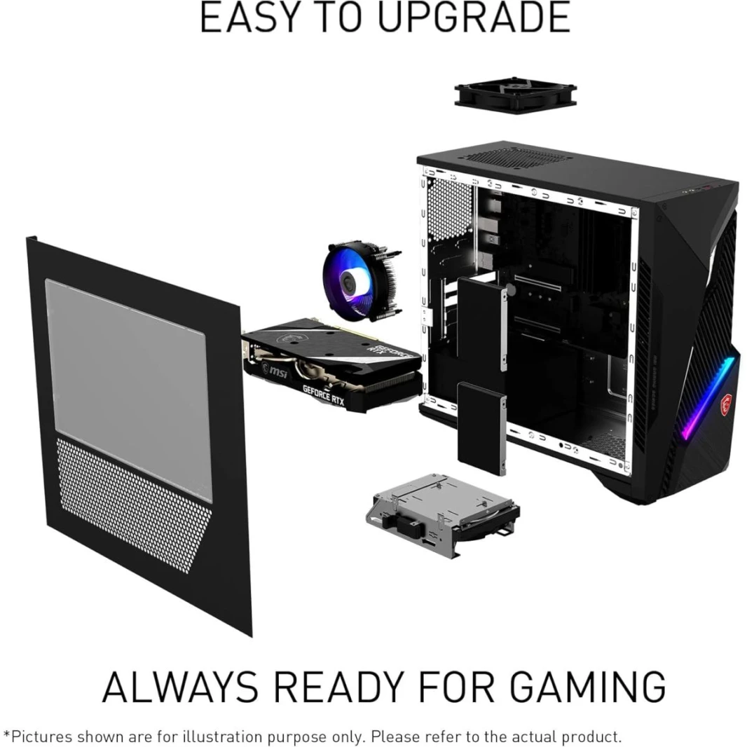 MSI MAG Infinite S3 Desktop Gaming Intel® Core™ i5-14400F Up to 4.7 GHz Processor 10-Cores Nvidia GeForce RTX™ 4060 Ti VENTUS 2X BLACK 8GB OC - 2 Years Warranty