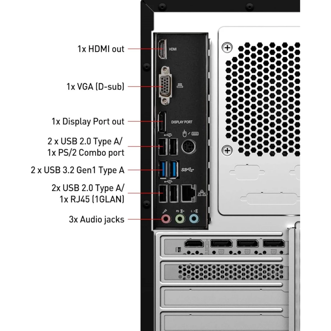 MSI MAG Infinite S3 Desktop Gaming Intel® Core™ i5-14400F Up to 4.7 GHz Processor 10-Cores Nvidia GeForce RTX™ 4060 Ti VENTUS 2X BLACK 8GB OC - 2 Years Warranty