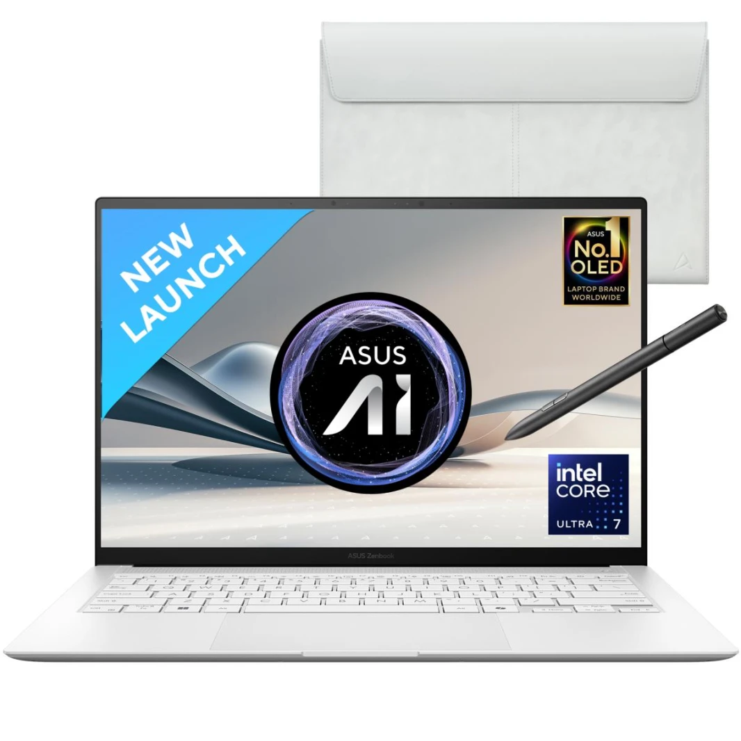 كمبيوتر محمول ASUS Zenbook S 14 OLED معالج Intel Core™ Ultra 7 256V Series 2 Intel® Arc™ Graphics 14" 3K OLED 120Hz مع جراب وقلم