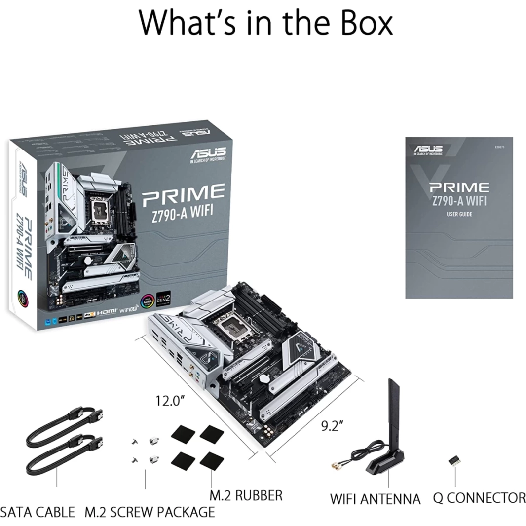 لوحة أم ASUS Prime Z790-A WiFi 6E DDR5 Intel من الجيل الثالث عشر والثاني عشر و4 منافذ M.2 Intel 2.5 Gb LAN وإضاءة Thunderbolt 4 Aura Sync RGB