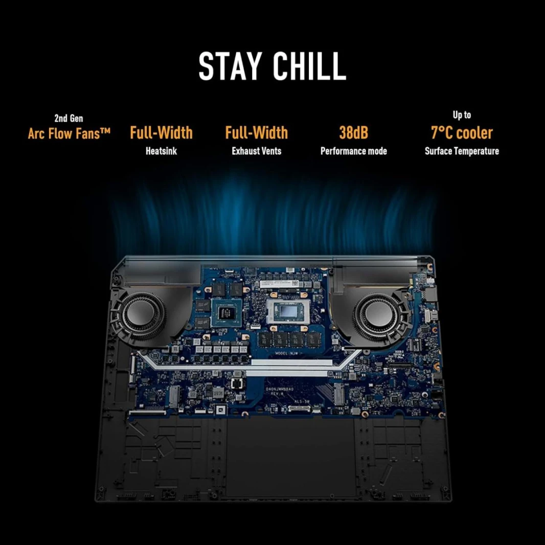 كمبيوتر محمول ASUS TUF Gaming A16 معالج AMD Ryzen AI 9 HX 370 بسرعة 5.1 جيجاهرتز ووحدة معالجة عصبية XDNA™ تصل إلى 50TOPS وبطاقة رسومات NVIDIA GeForce RTX 4060 سعة 8 جيجابايت GDDR6 (233 AI TOPs) مقاس 1