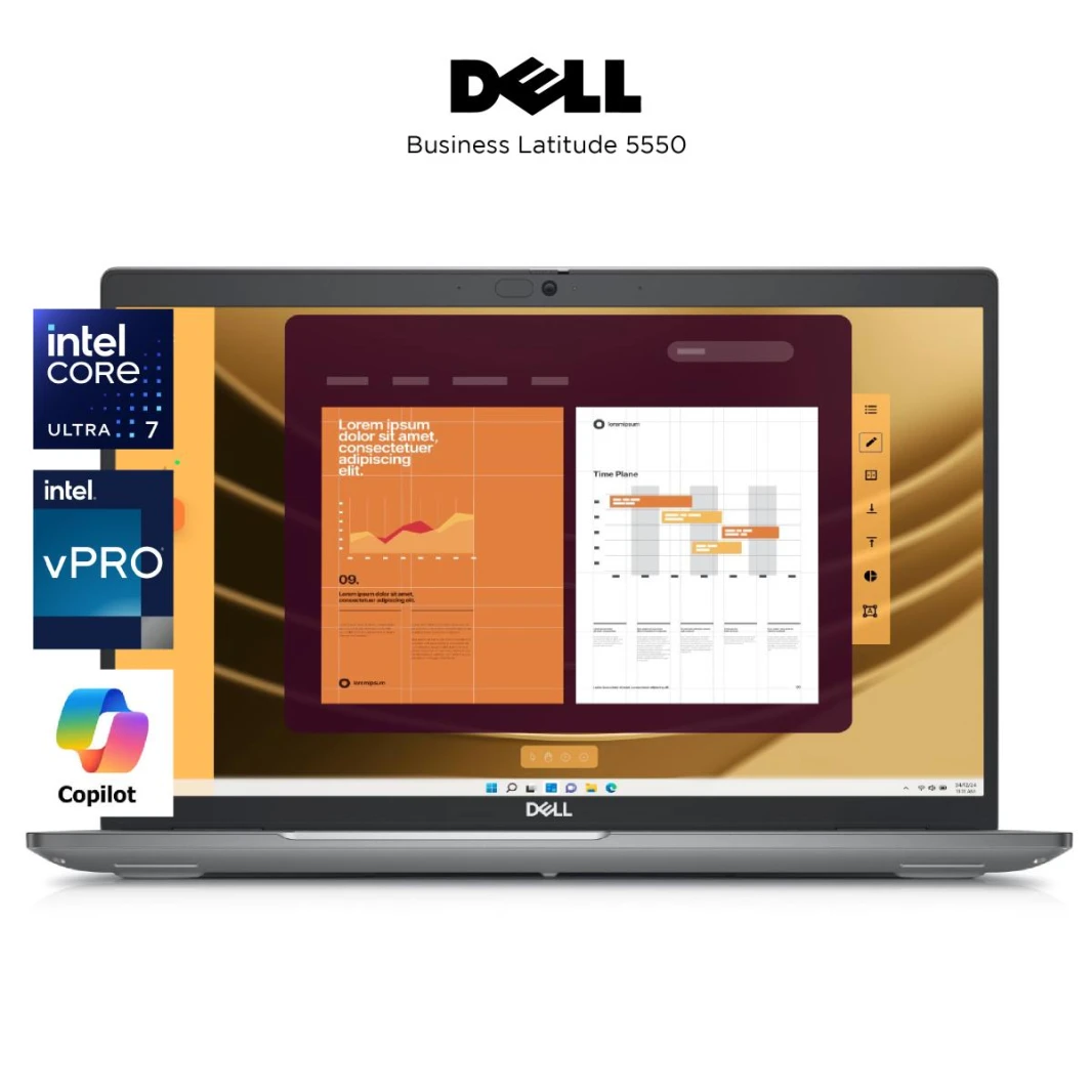 كمبيوتر محمول جديد Dell Latitude 5550 مقاس 15 بوصة (2024) معالج Intel Core Ultra 7 155U 12-Core AI-Powered عصر جديد من إدارة البطارية والأداء المحسن - ضمان لمدة 3 سنوات