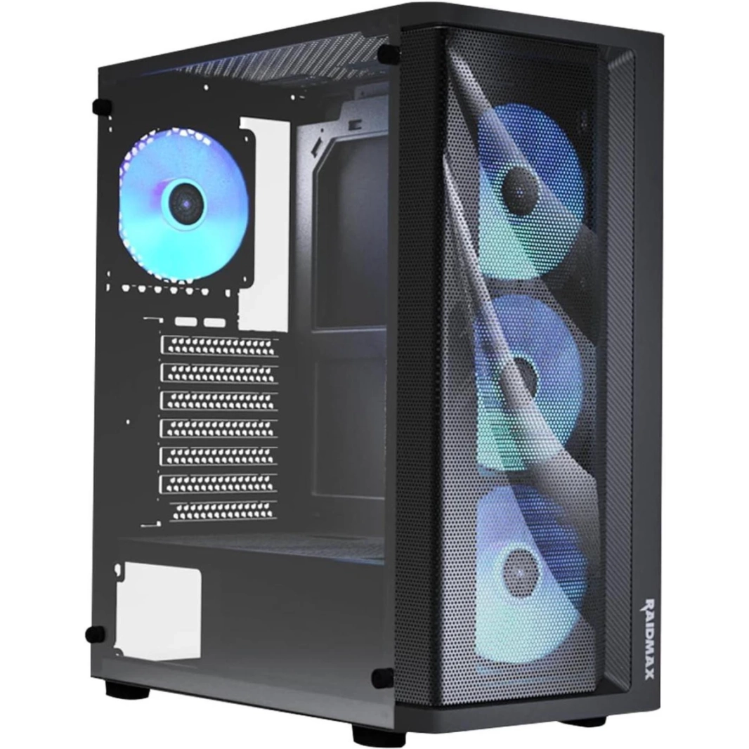 Raidmax MESHIAN X922 ATX Mesh Front Tempered Glass 4x 120mm ARGB Fan Preinstalled Supports Up to 320mm GPU - Black