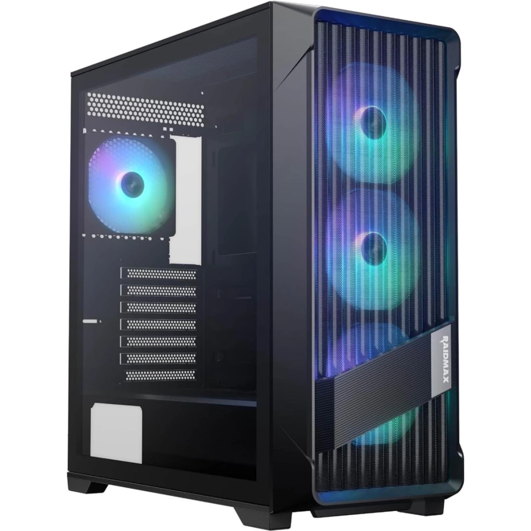 Raidmax MESHIAN X603 Lite ATX Mesh Front Tempered Glass 4x 120mm ARGB Fan Preinstalled Supports Up to 400mm GPU - Black