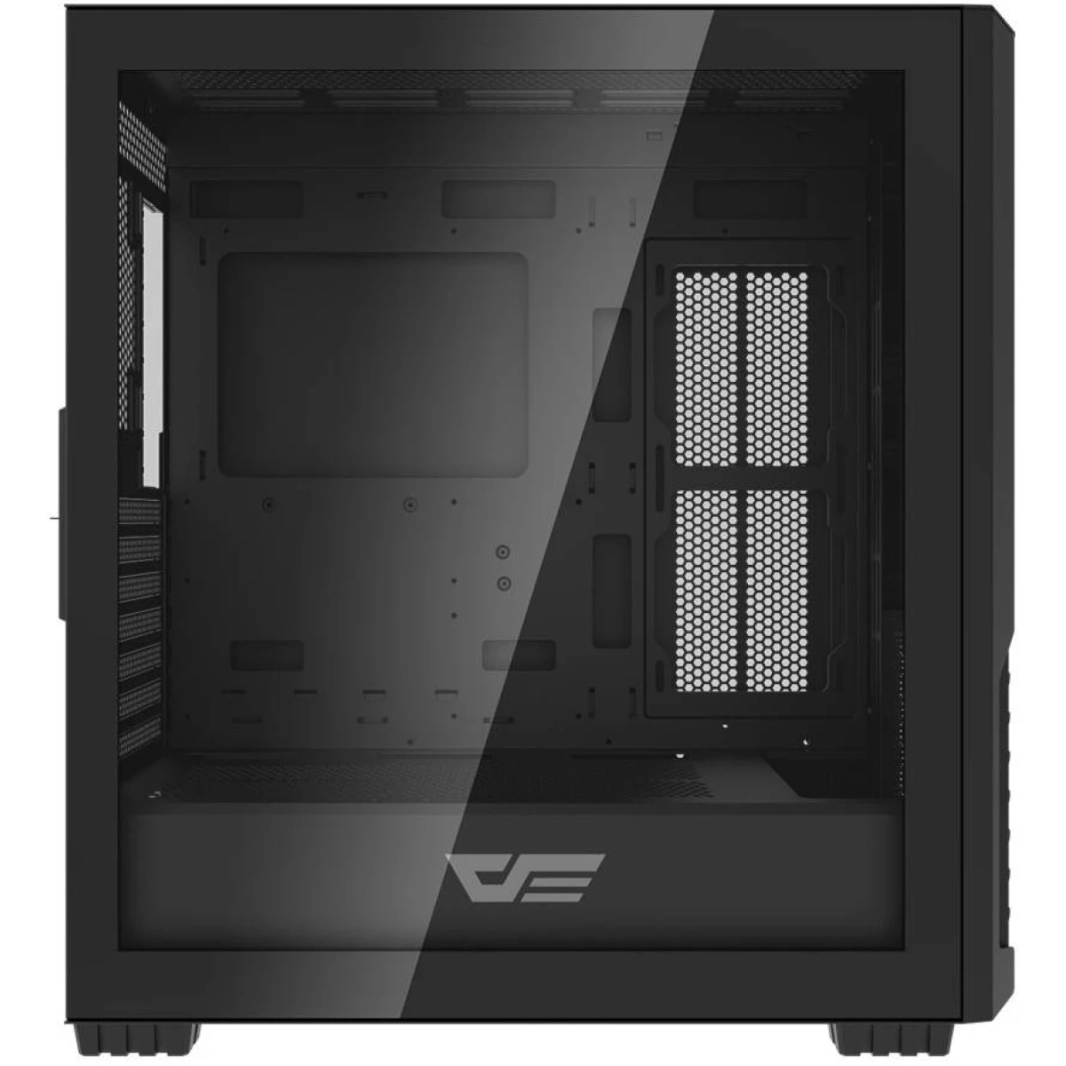 علبة كمبيوتر DarkFlash DF2100 E-ATX/ATX/M-ATX/ITX، 4 مراوح ARGB مثبتة مسبقًا، مشعاعات تصل إلى 360 مم و11 مروحة 120 مم، SPCC + ABS، 3 منافذ USB-A / 3.5 مم - أسود