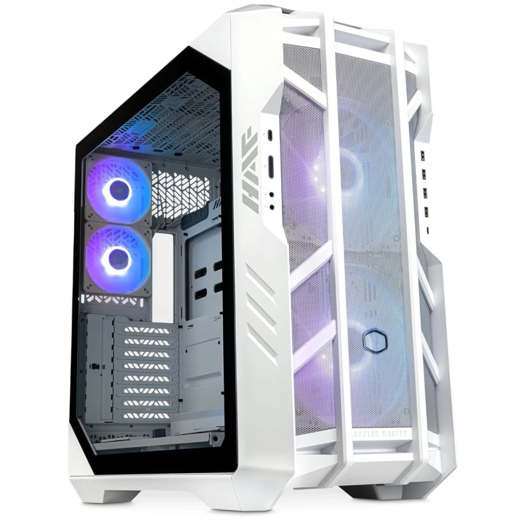 Cooler Master HAF 700 High Airflow Case Mesh Front Panel Dual 200mm Sickleflow ARGB Fans w/ USB Type C - White