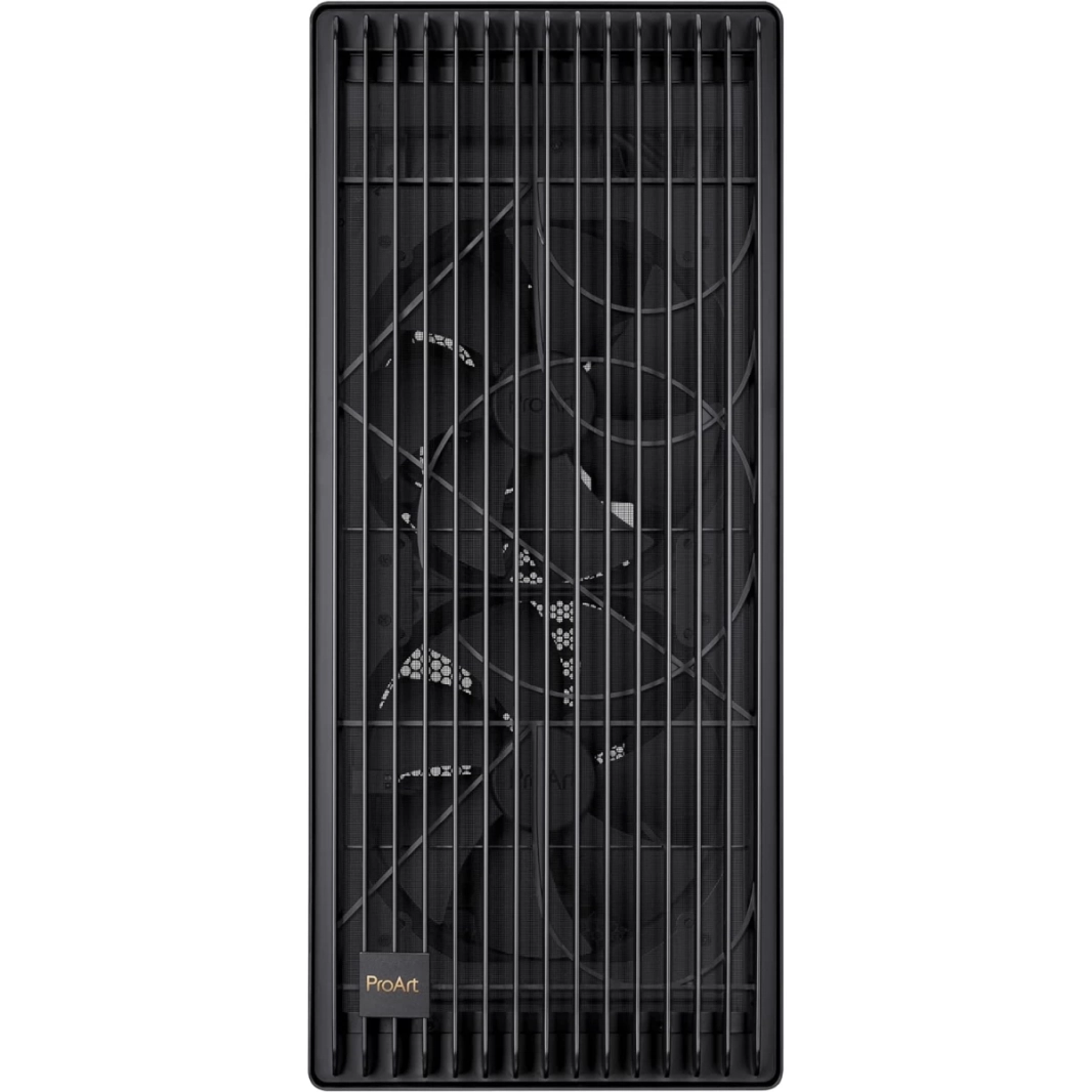 حافظة ASUS ProArt PA602 E-ATX مقاس 420 مم تدعم مبردًا مزدوجًا مدمجًا مقاس 200 مم ولوحة أمامية ومؤشر غبار بالأشعة تحت الحمراء ومزلاج قفل الطاقة وتركيب PCIe بدون أدوات وحامل GPU