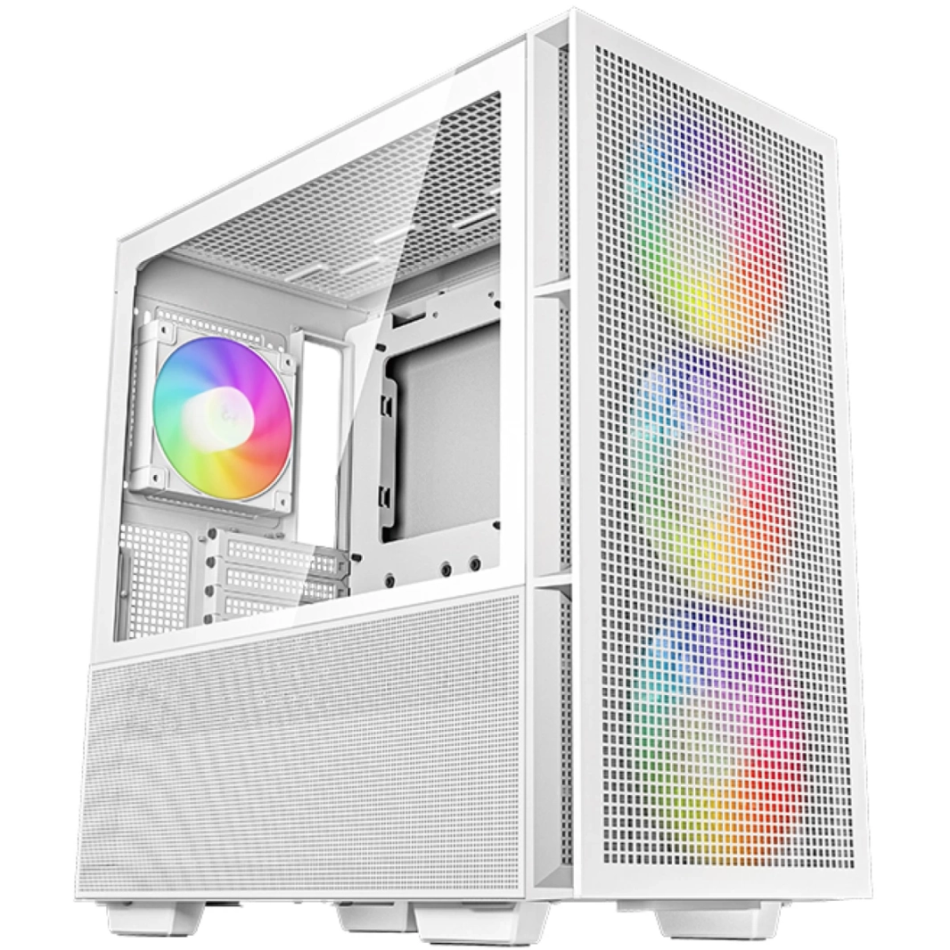 مبرد Deepcool CH560 Mid Tower عالي التدفق للهواء مع 3 مراوح ARGB مقاس 140 مم + 1 مراوح ARGB مقاس 120 مم - أبيض