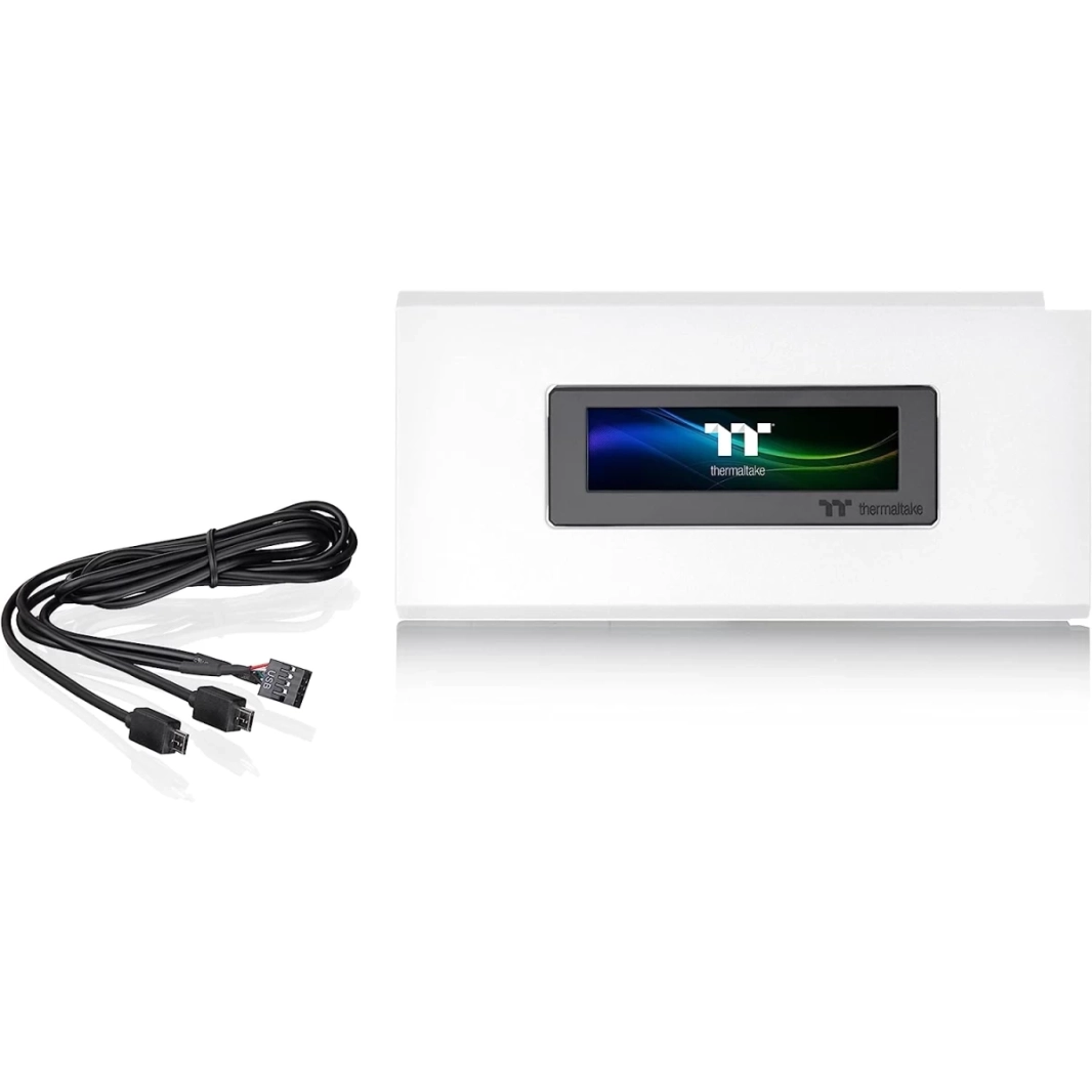 طقم لوحة LCD Thermaltake Ceres 500 شاشة LCD مقاس 3.9 بوصة مدعومة ببرنامج TT RGB Plus 2.0 تعرض معلومات في الوقت الفعلي - أبيض