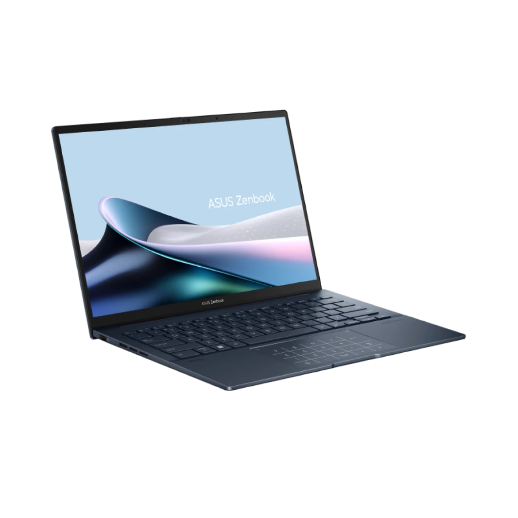كمبيوتر محمول Asus Zenbook 14 OLED بمعالج Intel® Core™ Ultra 9 185H - السلسلة 1 | شاشة OLED تعمل باللمس مقاس 14 بوصة بدقة 3K رفيعة وخفيفة | Ponder Blue | نظام التشغيل Windows 11 Home مع قلم وحافظة