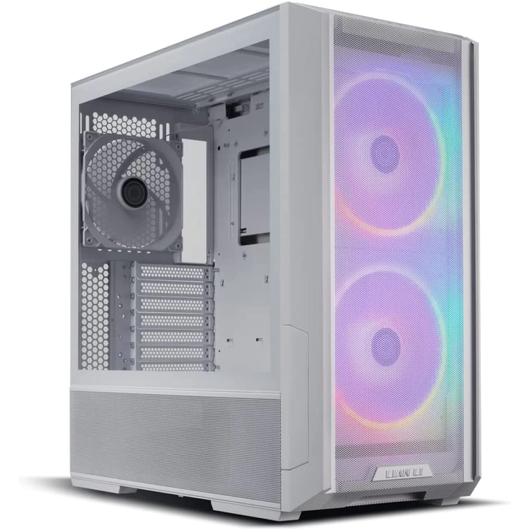 LIAN LI Lancool 216RW MESH High Airflow ARGB Mesh Front Panel مع 3 مراوح PWM مع USB Type-C - أبيض