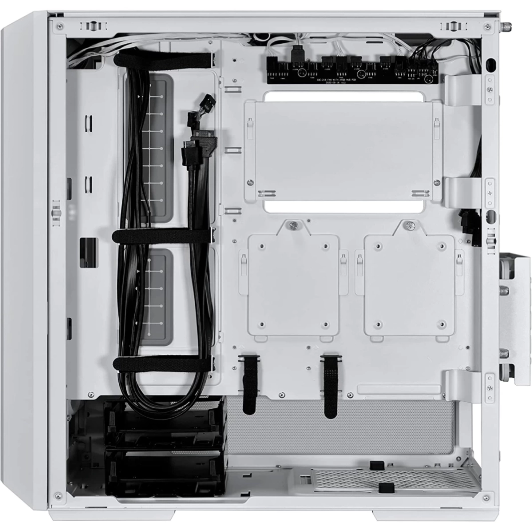 LIAN LI Lancool 216RW MESH High Airflow ARGB Mesh Front Panel مع 3 مراوح PWM مع USB Type-C - أبيض