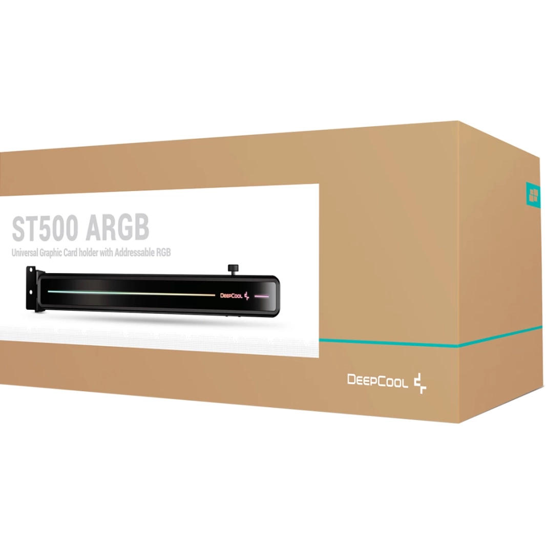 دعامة دعم وحدة معالجة الرسومات Deepcool ST500 ARGB بتصميم ثلاثي المحاور قابل للتعديل وعمود دعم