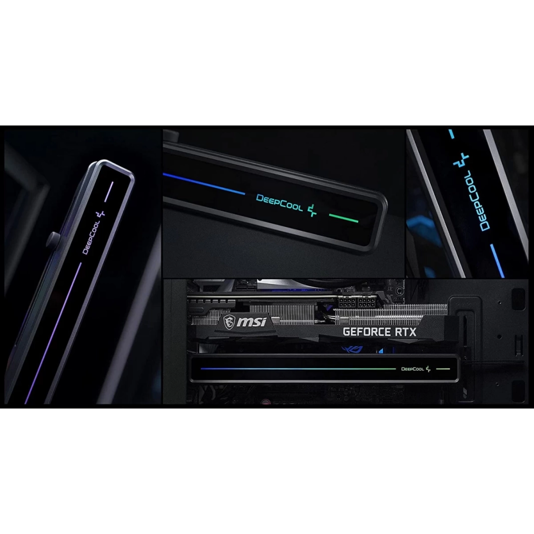 دعامة دعم وحدة معالجة الرسومات Deepcool ST500 ARGB بتصميم ثلاثي المحاور قابل للتعديل وعمود دعم