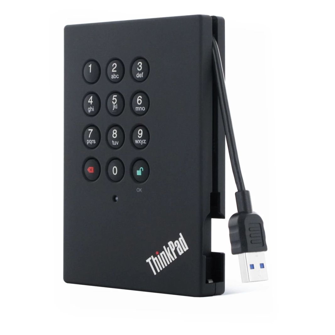 محرك الأقراص الصلبة المحمول الآمن ThinkPad USB 3.0 من Lenovo بسعة 2 تيرابايت