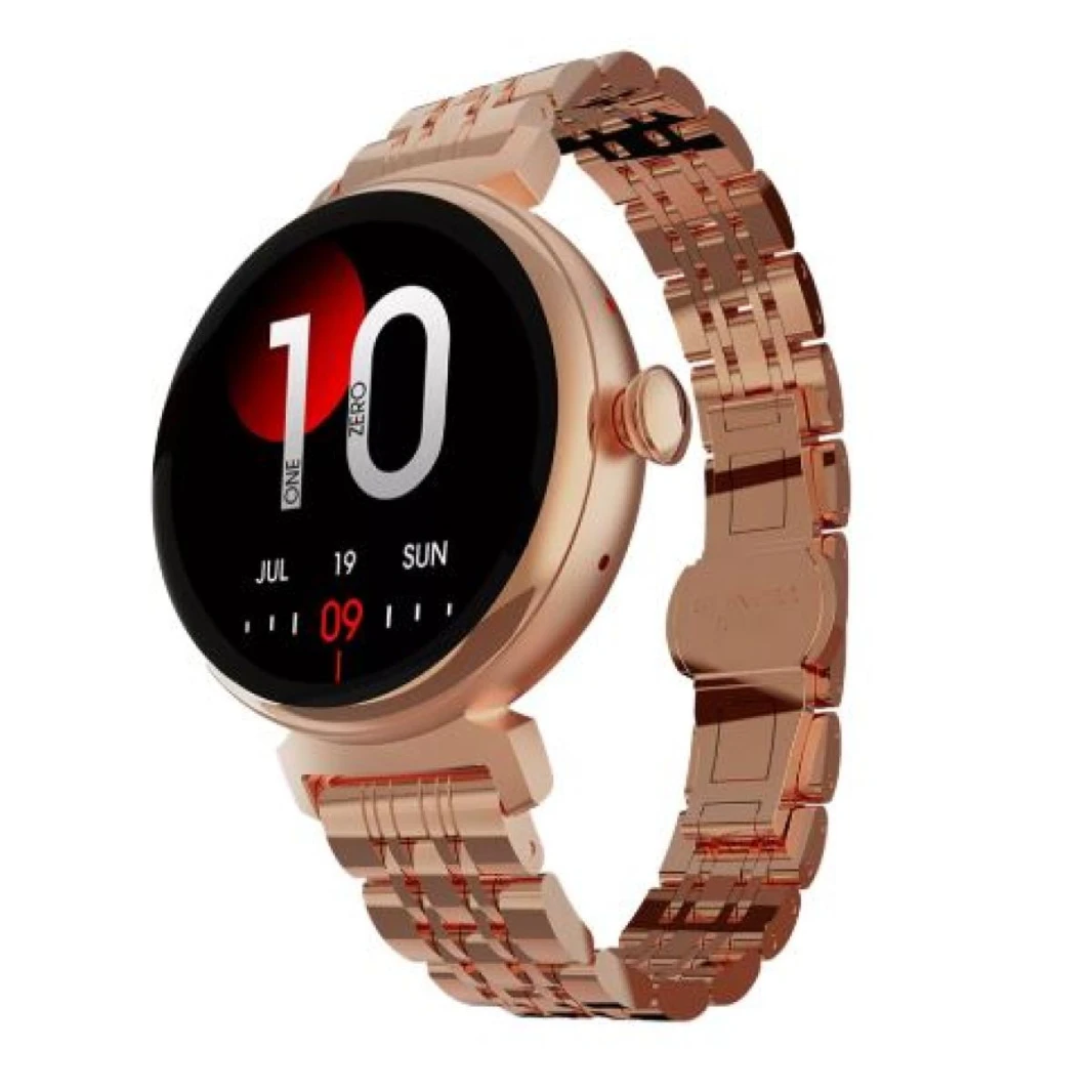 ساعة ذكية HiFuture Woman Future Aura 41mm AMOLED لاسلكية تعمل بالبلوتوث - وردي ذهبي