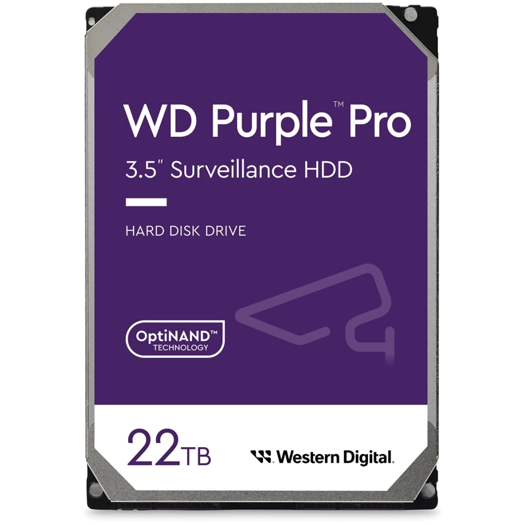 Western Digital 22TB WD Purple Pro Surveillance HDD SATA 6 Gb/s 7200 RPM 512 MB Cache