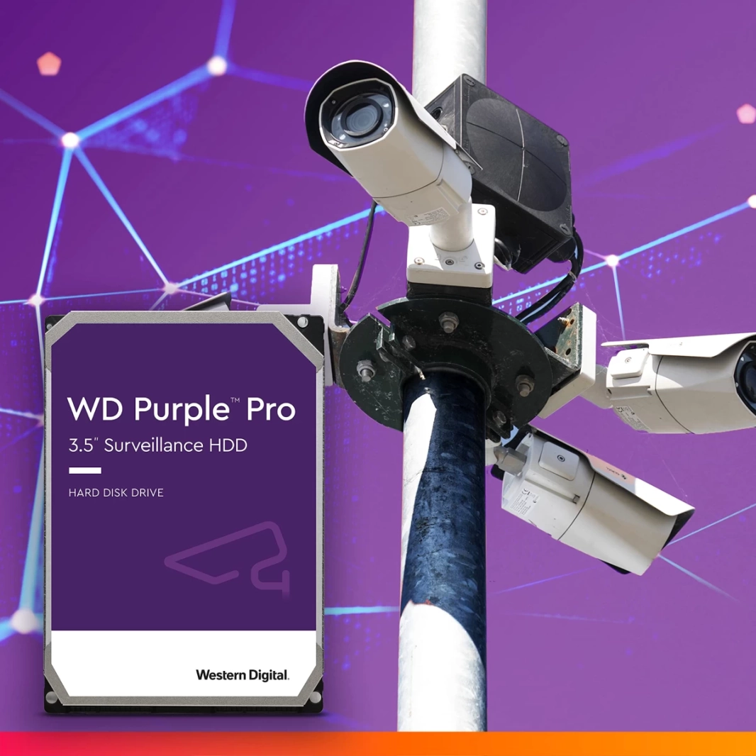 قرص صلب للمراقبة WD Purple Pro من Western Digital بسعة 22 تيرابايت SATA 6 جيجابايت/ثانية 7200 دورة في الدقيقة 512 ميجابايت ذاكرة تخزين مؤقتة